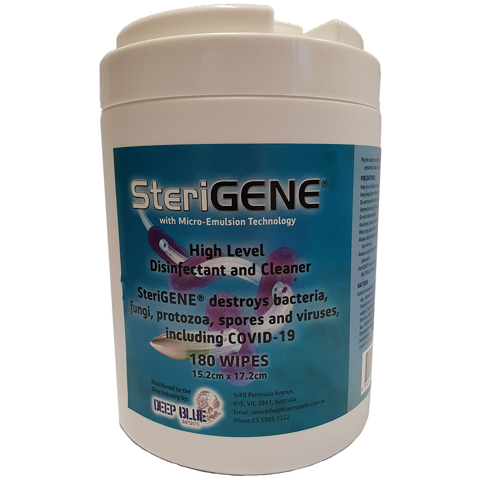 SteriGENE Clear High Level Disinfectant and Cleaner - 180 Wipes