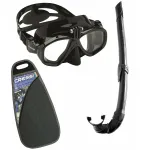 Cressi Action Mask with GoPro Mount & Free Snorkel Combo Black