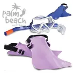 Land and Sea Palm Beach Child Mask Snorkel Fin Set (2-6 yrs) Lilac