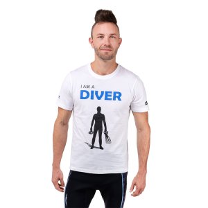 T-Shirt - I Am A Diver - White - XXL