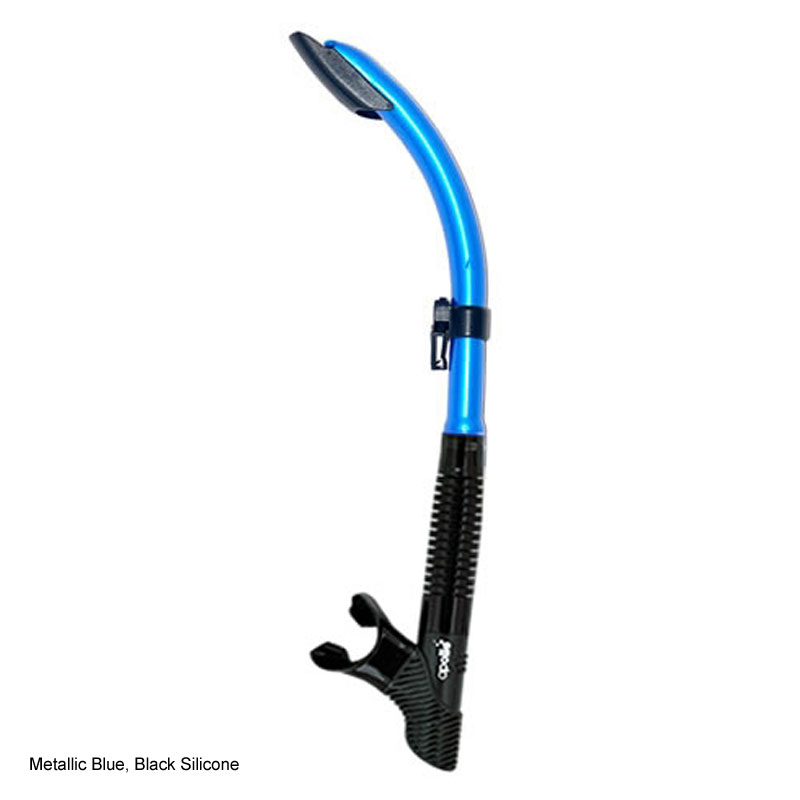Apollo SV Dry Flex Silicone Snorkel - Met Blue / Black Silicone 
