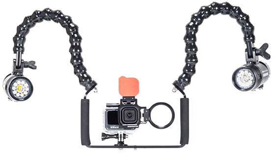 Backscatter MW-4300 light setup for a GoPro