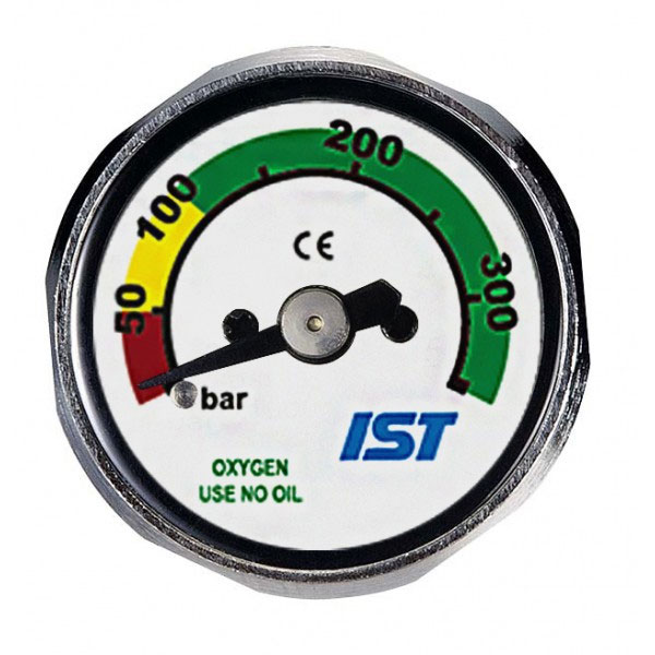 IST Mini Button Nitrox Tech SPG - 350 bar - Click Image to Close