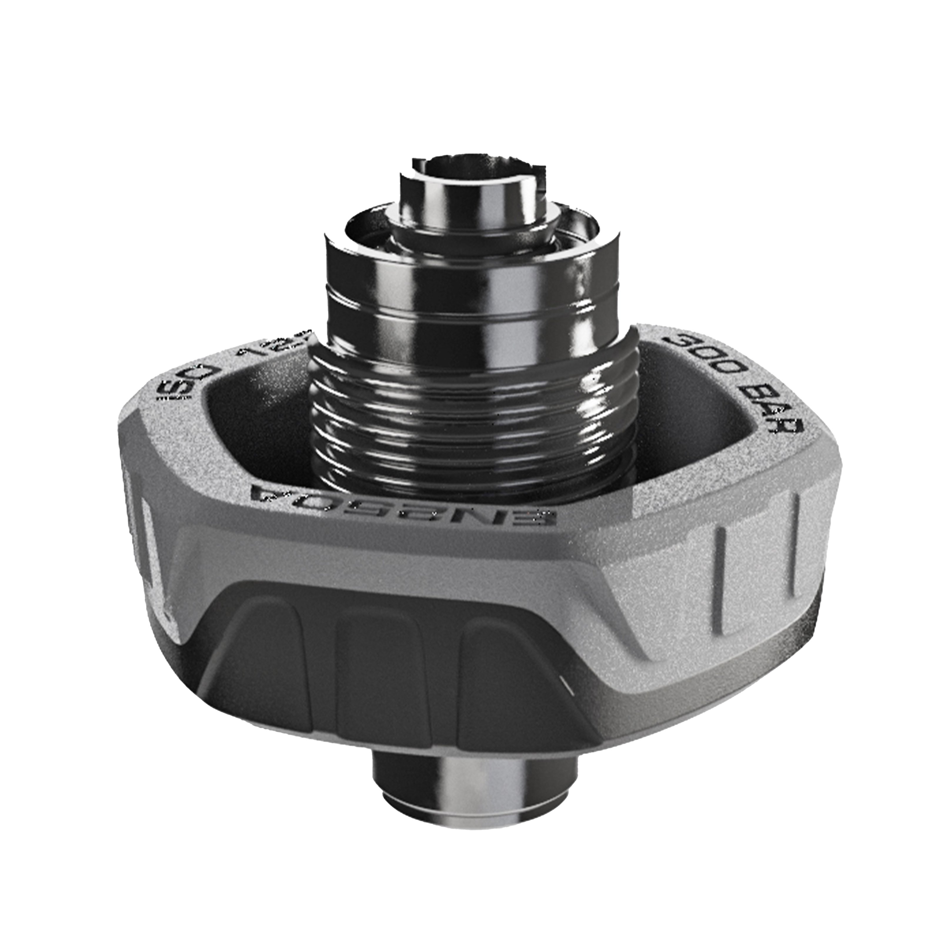 Din Connector 300 bar - Hex. w/AST - Blackgrey