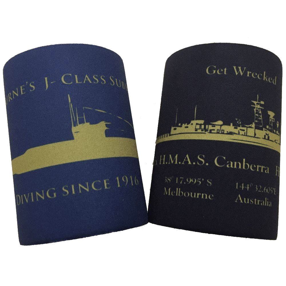 Scuba Ninja Stubby Holders - HMAS Canberra and J Class Submarine