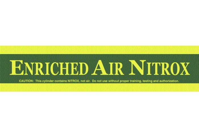 Enriched Air Nitrox - Large Cylinder Sticker - Click Image to Close